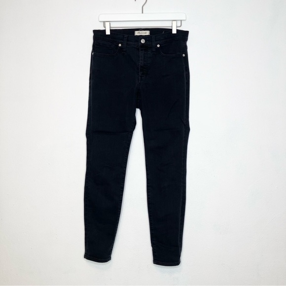 Madewell 9” High Rise Skinny Black Denim Jeans size 28 - Picture 2 of 15